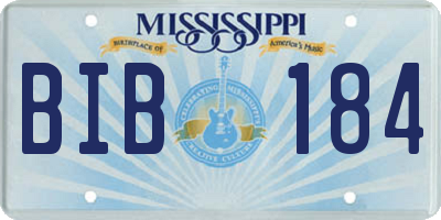 MS license plate BIB184