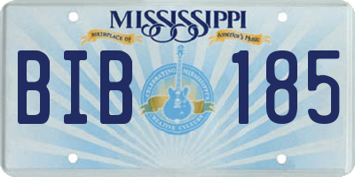 MS license plate BIB185