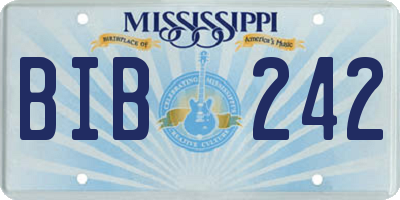 MS license plate BIB242