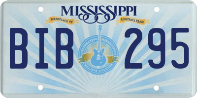 MS license plate BIB295