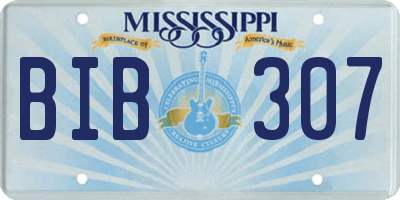 MS license plate BIB307