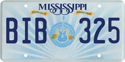 MS license plate BIB325