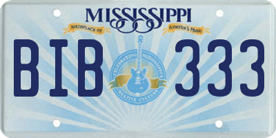 MS license plate BIB333