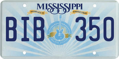 MS license plate BIB350