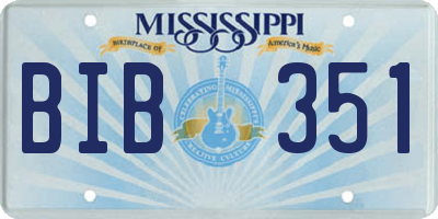 MS license plate BIB351