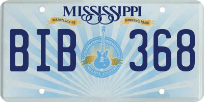 MS license plate BIB368