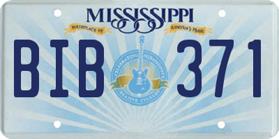 MS license plate BIB371