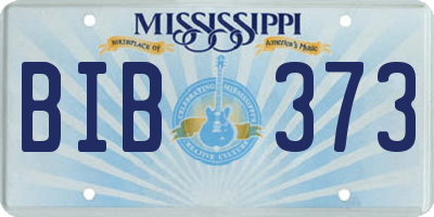 MS license plate BIB373