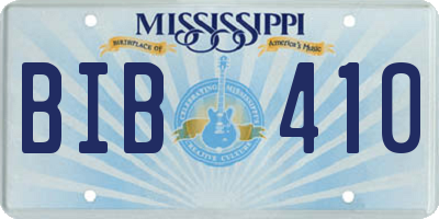 MS license plate BIB410