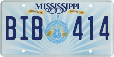 MS license plate BIB414