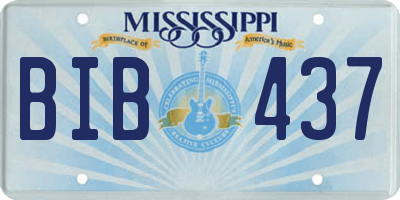 MS license plate BIB437