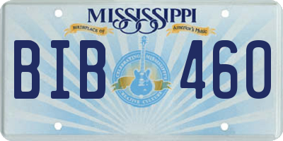 MS license plate BIB460