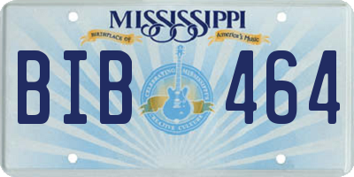 MS license plate BIB464