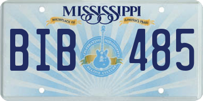 MS license plate BIB485