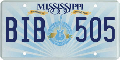 MS license plate BIB505
