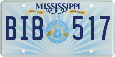 MS license plate BIB517