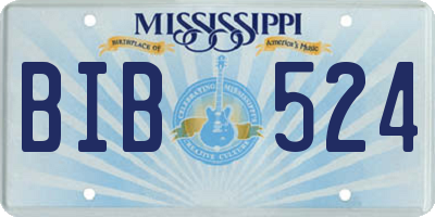 MS license plate BIB524