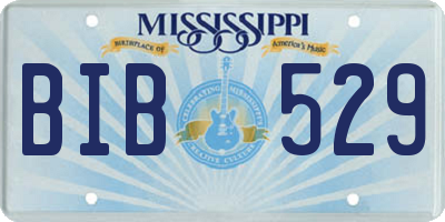 MS license plate BIB529