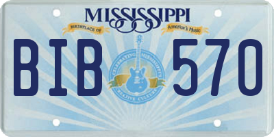 MS license plate BIB570