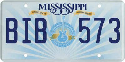 MS license plate BIB573