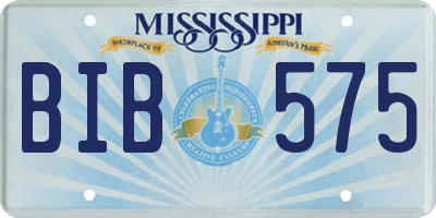 MS license plate BIB575