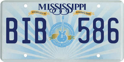 MS license plate BIB586