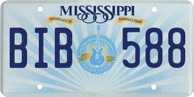 MS license plate BIB588