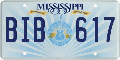 MS license plate BIB617