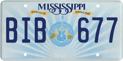 MS license plate BIB677