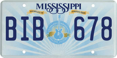 MS license plate BIB678