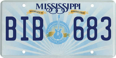 MS license plate BIB683