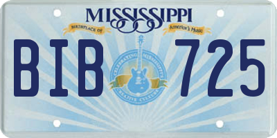 MS license plate BIB725