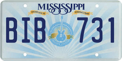 MS license plate BIB731