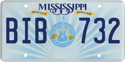MS license plate BIB732
