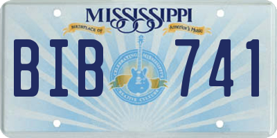 MS license plate BIB741