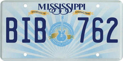 MS license plate BIB762