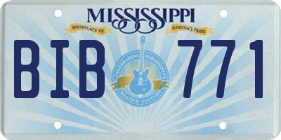 MS license plate BIB771
