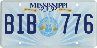 MS license plate BIB776