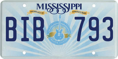 MS license plate BIB793