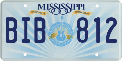 MS license plate BIB812