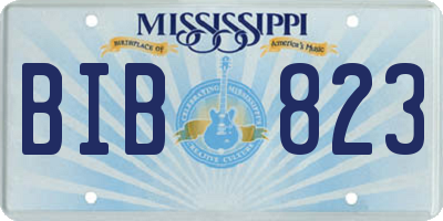 MS license plate BIB823