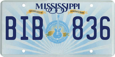 MS license plate BIB836