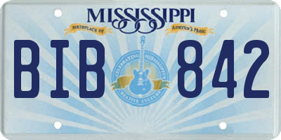 MS license plate BIB842