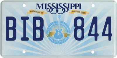 MS license plate BIB844