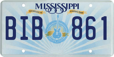 MS license plate BIB861