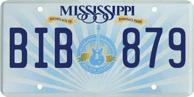 MS license plate BIB879