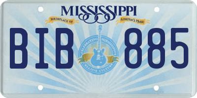 MS license plate BIB885