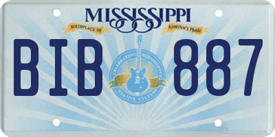 MS license plate BIB887