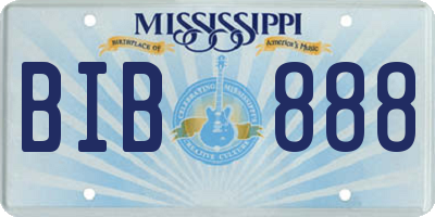 MS license plate BIB888