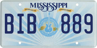 MS license plate BIB889